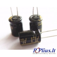 Mažo impedanso elektrolitinis kondensatorius 820uF 6.3V 105°C 8x12mm